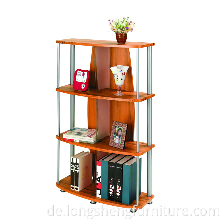Klassisches Design für Wohnzimmer Bücherregal Metallrahmen Holz Bücherregal mit niedrigem Preis